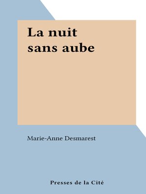 cover image of La nuit sans aube